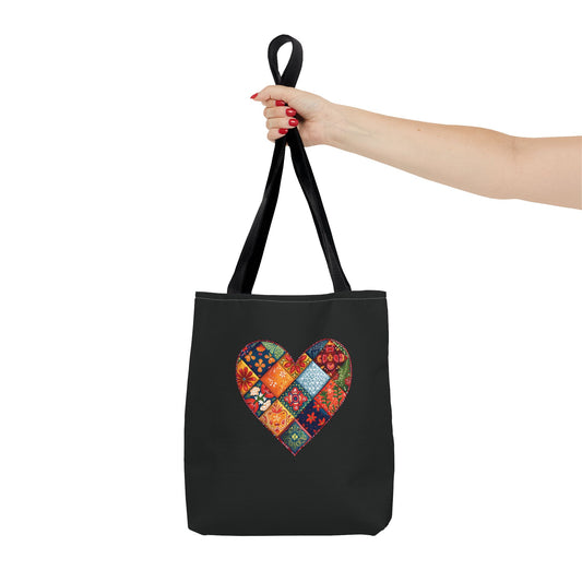 Patched Heart Tote Bag