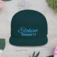Teal Embroidery 'ELOHIM, GENESIS 1:1' Flat Bill Snapback Hat, Stylish Cap for Everyday Wear, Church Events, Gift for Him/Her, Streetwear Accessory, Casual Fashion