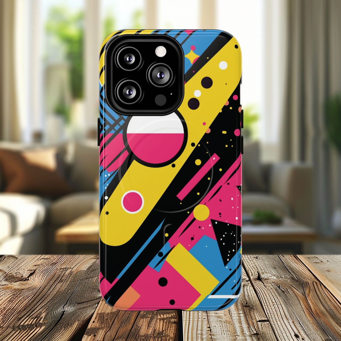 Electric Motion Mix iPhone Cases for Creative Souls | Tough iPhone Magnetic Cases, Stylish Protection, Unique iPhone Accessories, Gift for Art Lovers, Retro Vibes