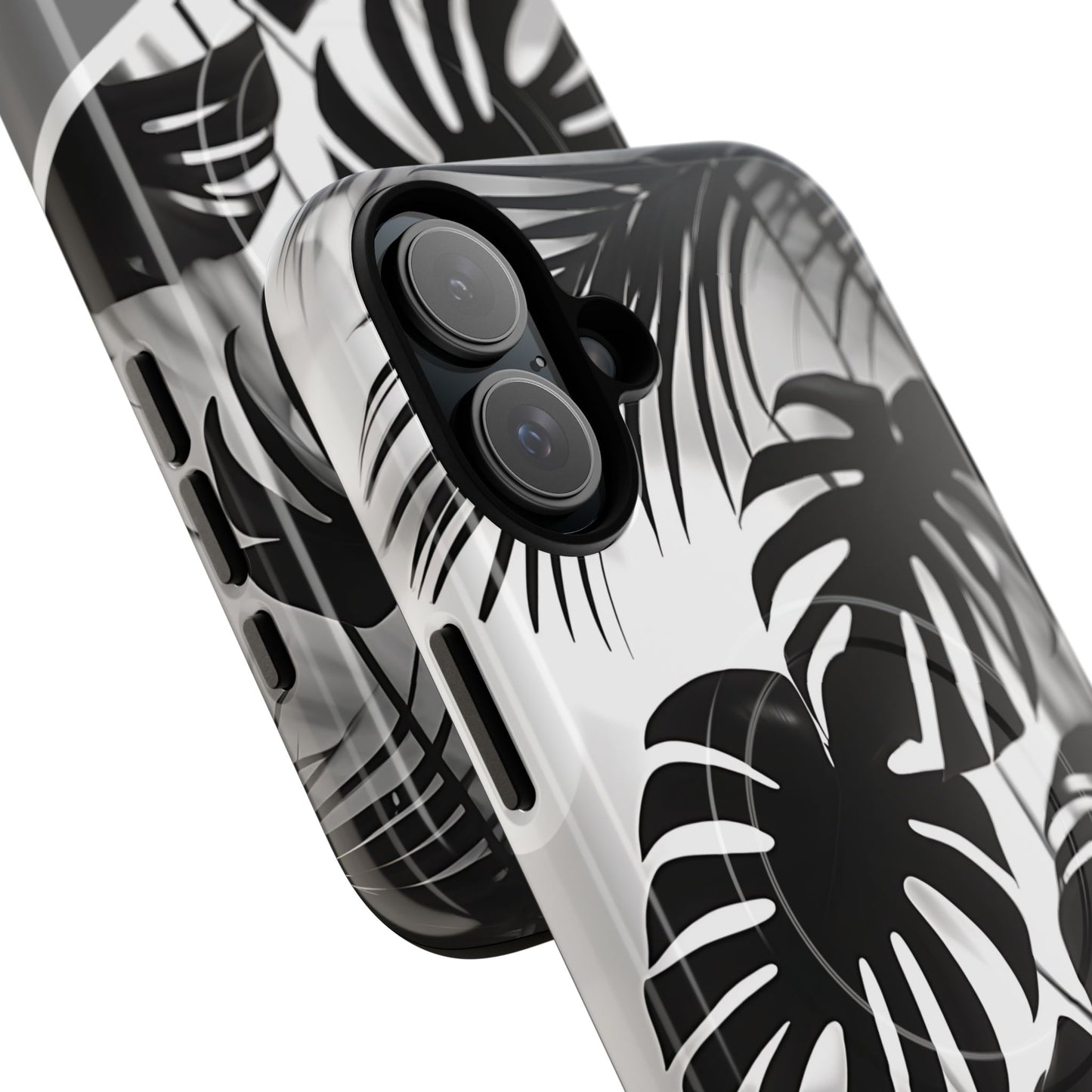 Personalized Monochrome Monstera Tropical Phone Case - Tough Magnetic MagSafe® Cases, Gifts for Nature Lovers, Stylish Phone Accessories, Gifts for Her.