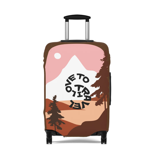 Fun Luggage Cover - "I Love to Travel" - Stylish Travel Accessory