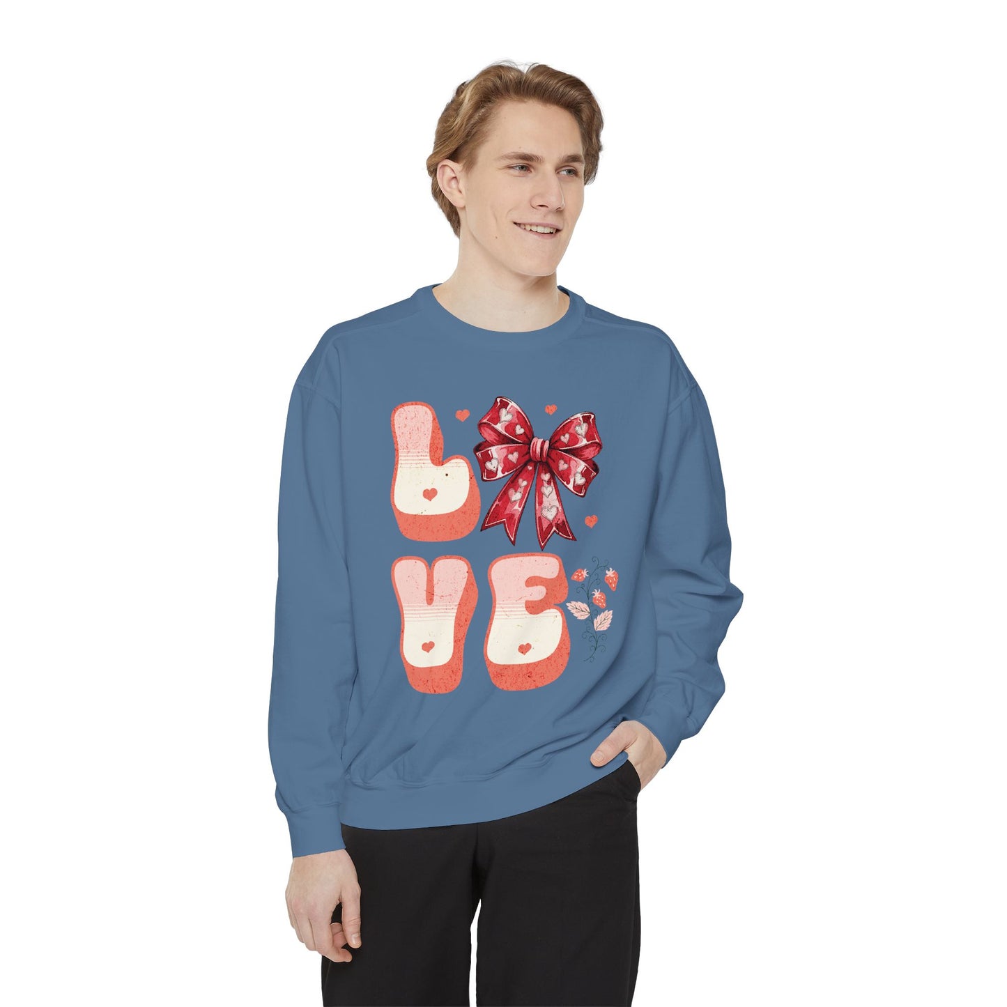 LOVE  Coquette Unisex Comfort Colors Garment-Dyed Sweatshirt