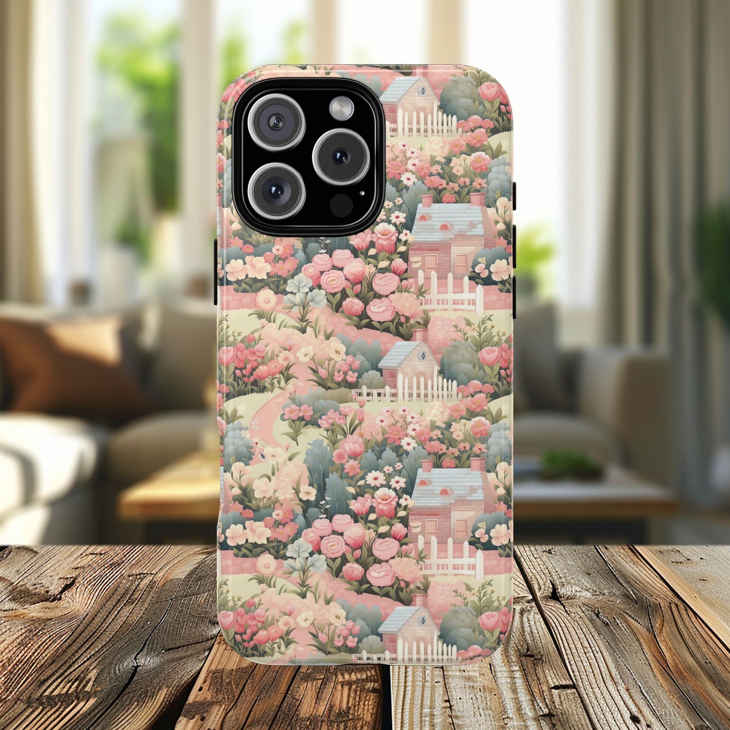 Pastel Garden Haven Tough iPhone Magnetic Case, Durable Protection, Flower Design, Gift for Her, Birthday, ,Phone Accessory, Spring Decor