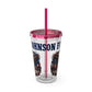 Patriotic Eagle 16oz Tumbler with Straw — "Happy 4th of July" USA Design