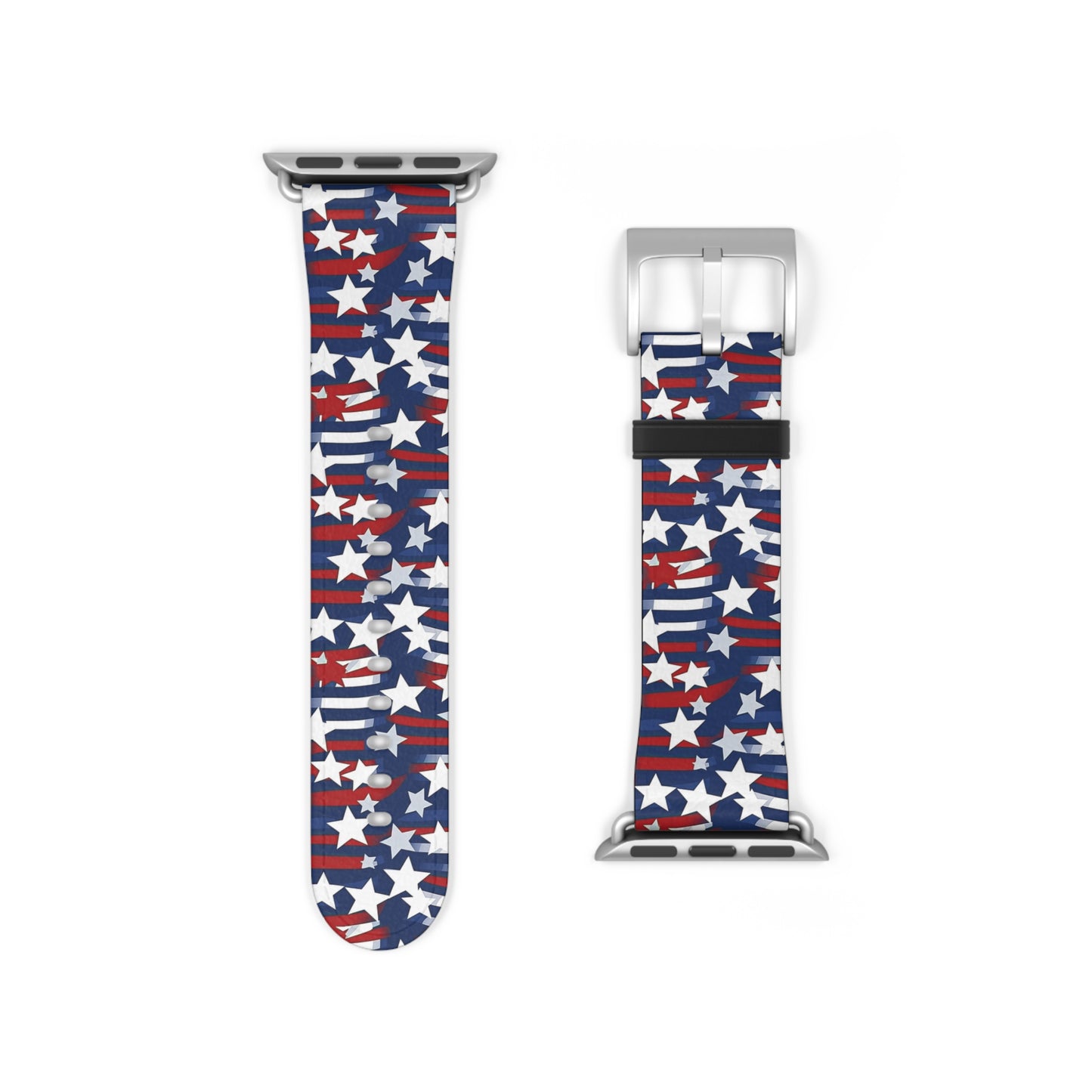 Patriotic Waves - Red, White & Blue Stars | USA Flag Design