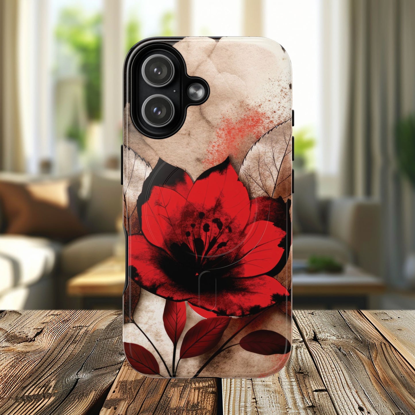 Velvet Petal Storm Tough iPhone Magnetic Cases - Stylish Protection for Your Device, Gift for Nature Lovers, Ideal for Birthdays, Holidays