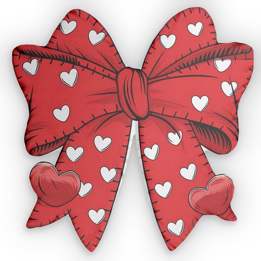 Custom Red Coquette Bow Shaped Pillows