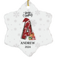 Personalized Initial Candy Cane ''A'' Ceramic Ornament- 4 shapes