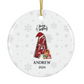 Personalized Initial Candy Cane ''A'' Ceramic Ornament- 4 shapes