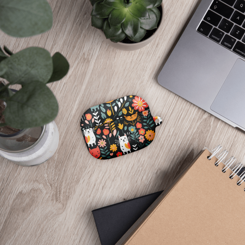 Whimsical Feline Garden AirPod Cases (AOP)