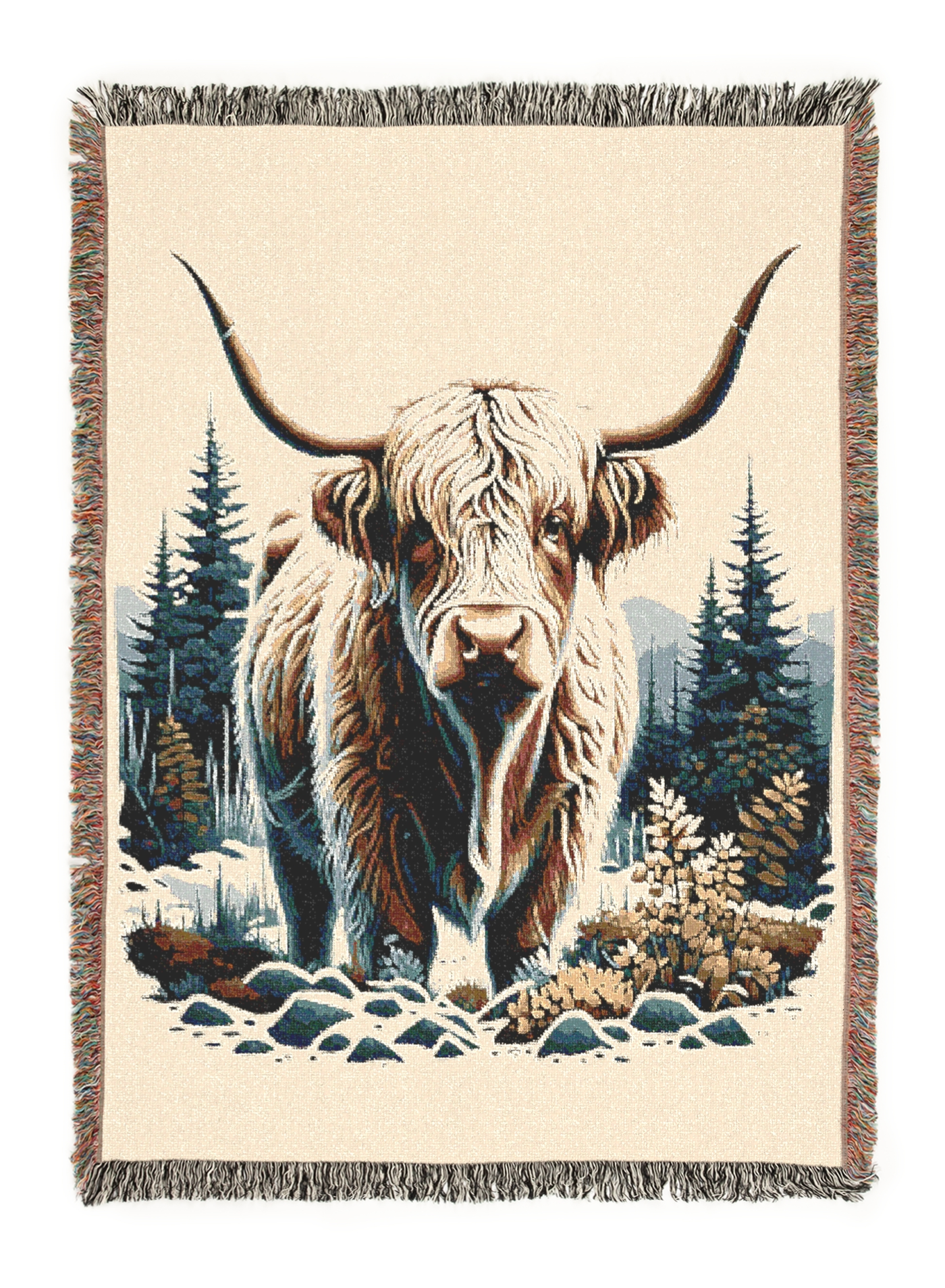 Highland Cow Tapestry Woven Blanket