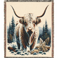 Highland Cow Tapestry Woven Blanket