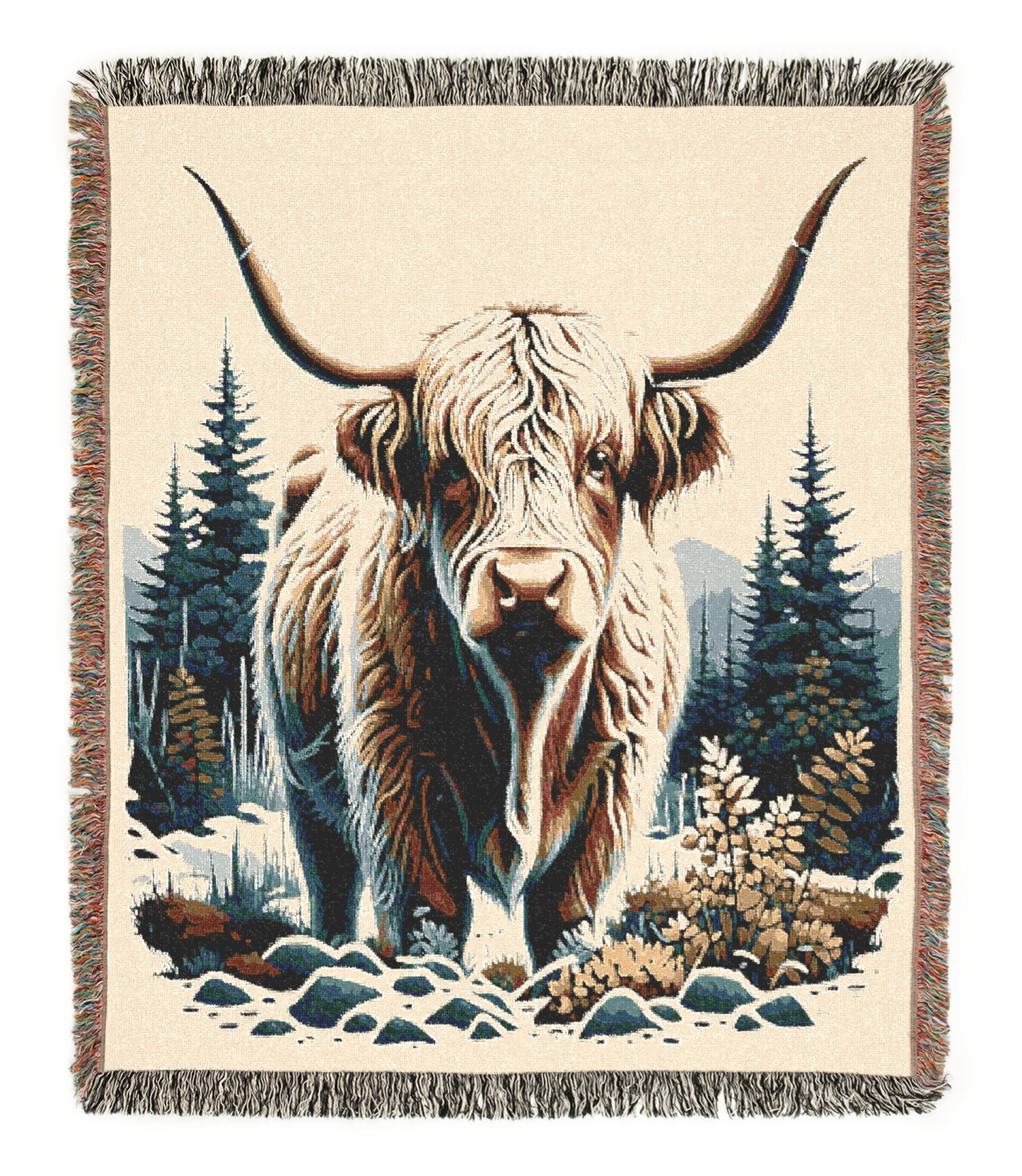 Highland Cow Tapestry Woven Blanket