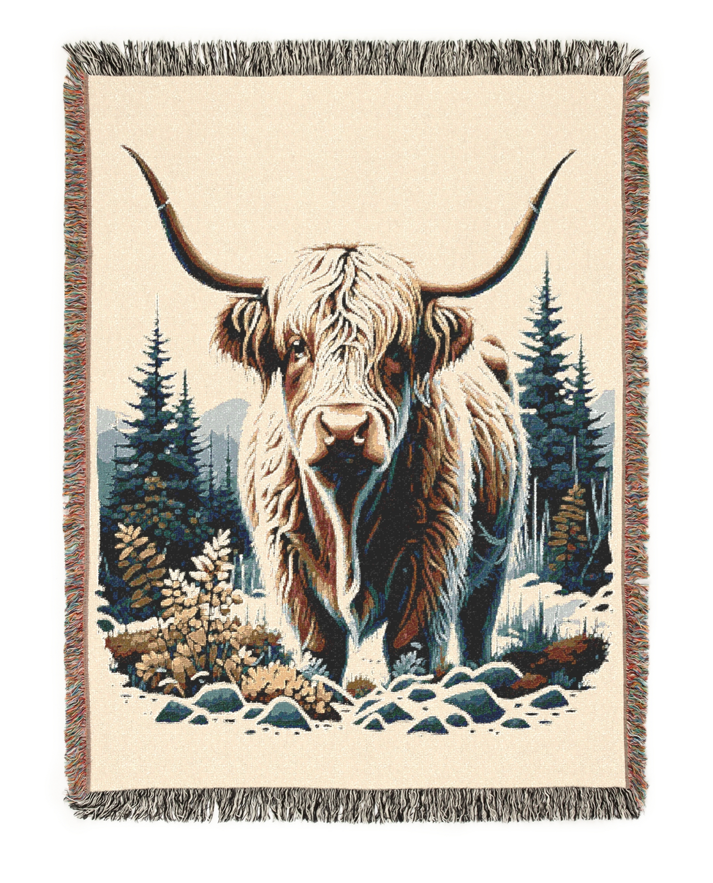 Highland Cow Tapestry Woven Blanket