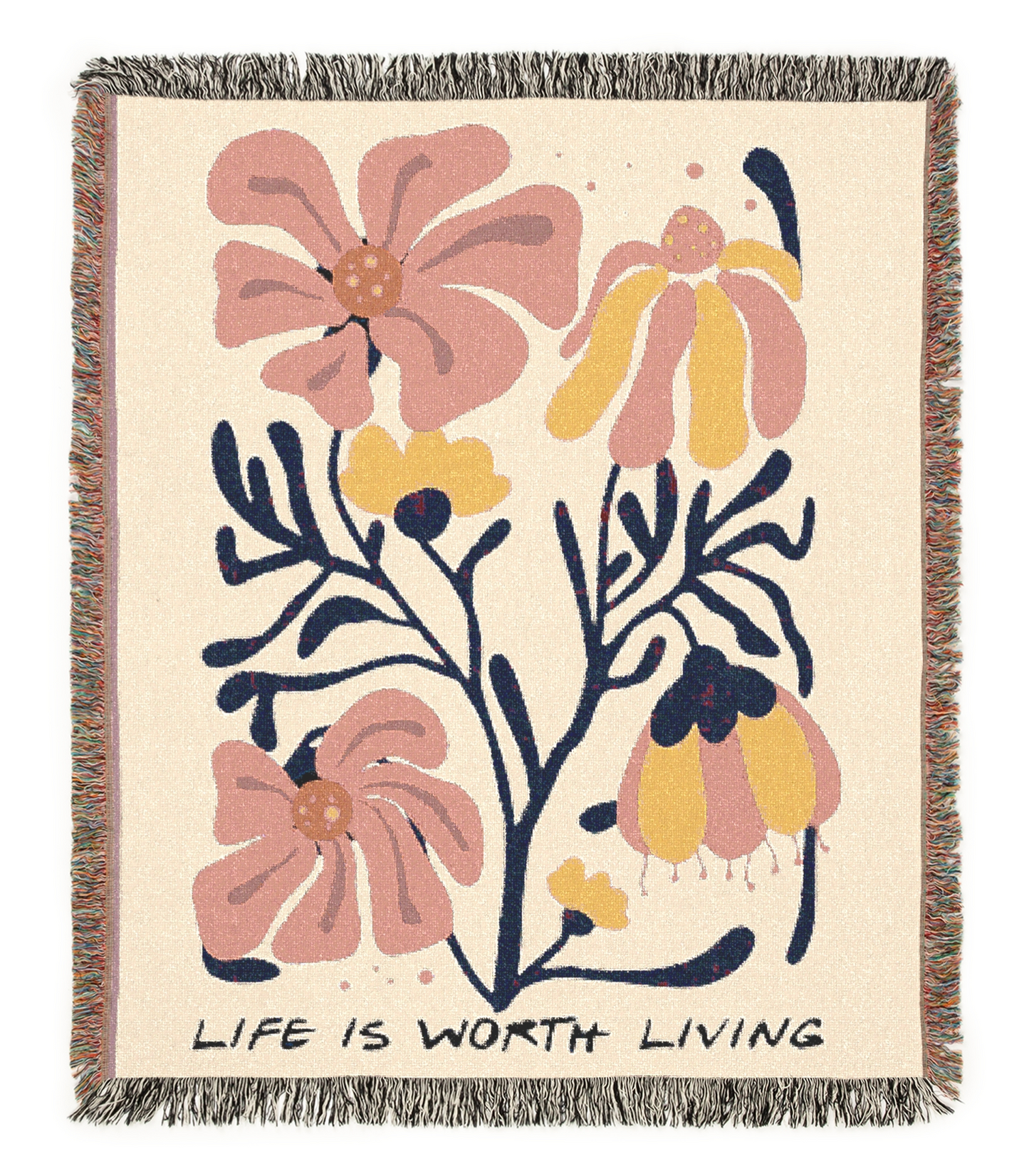 Life is Worth Living Tapestry Woven Blanket