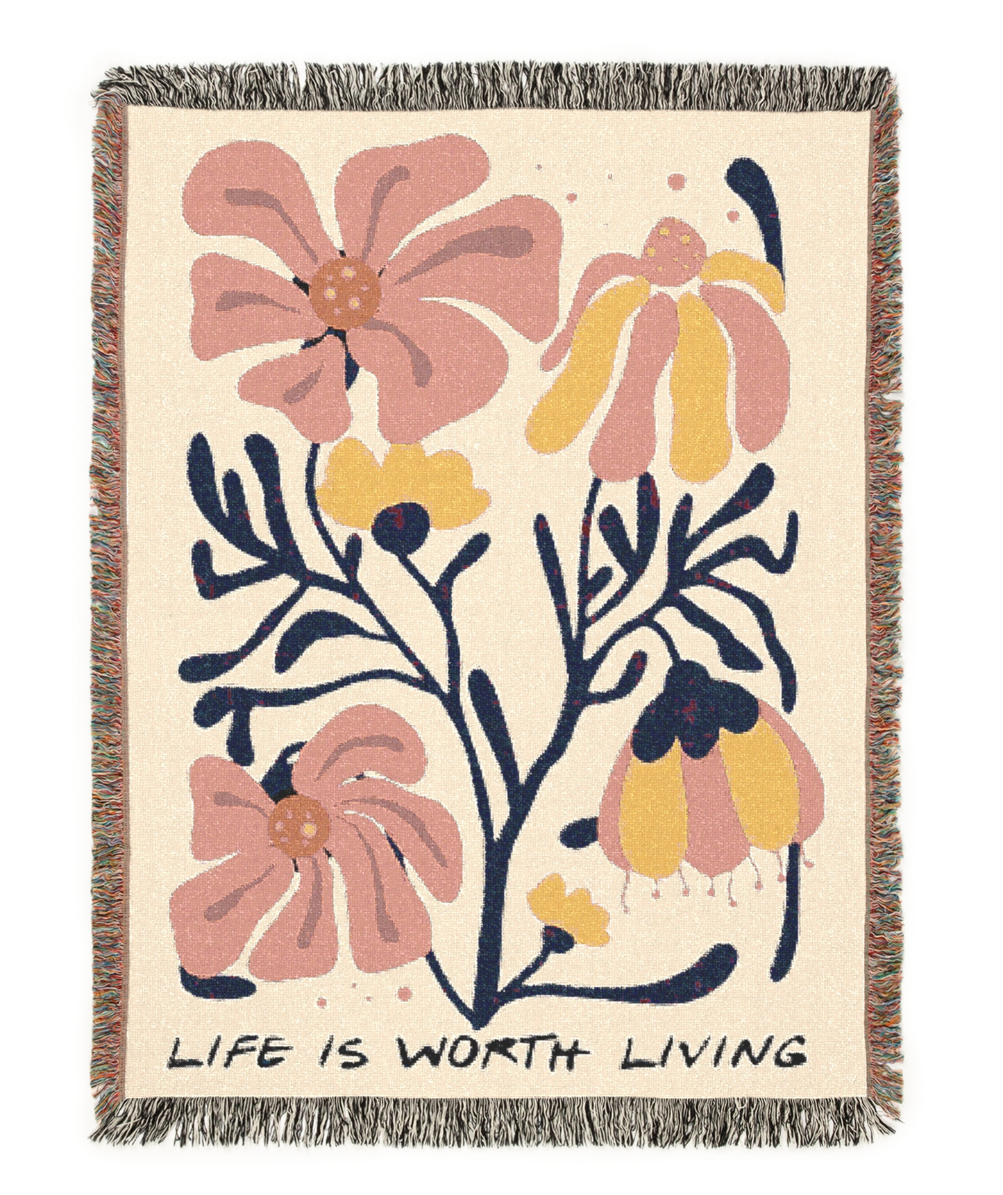 Life is Worth Living Tapestry Woven Blanket