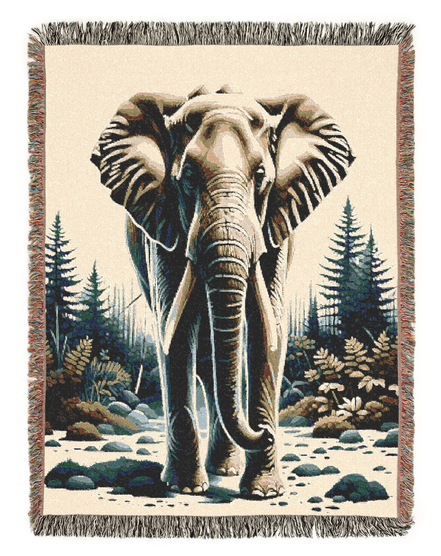 Elephant IllustrationTapestry Woven Blanket