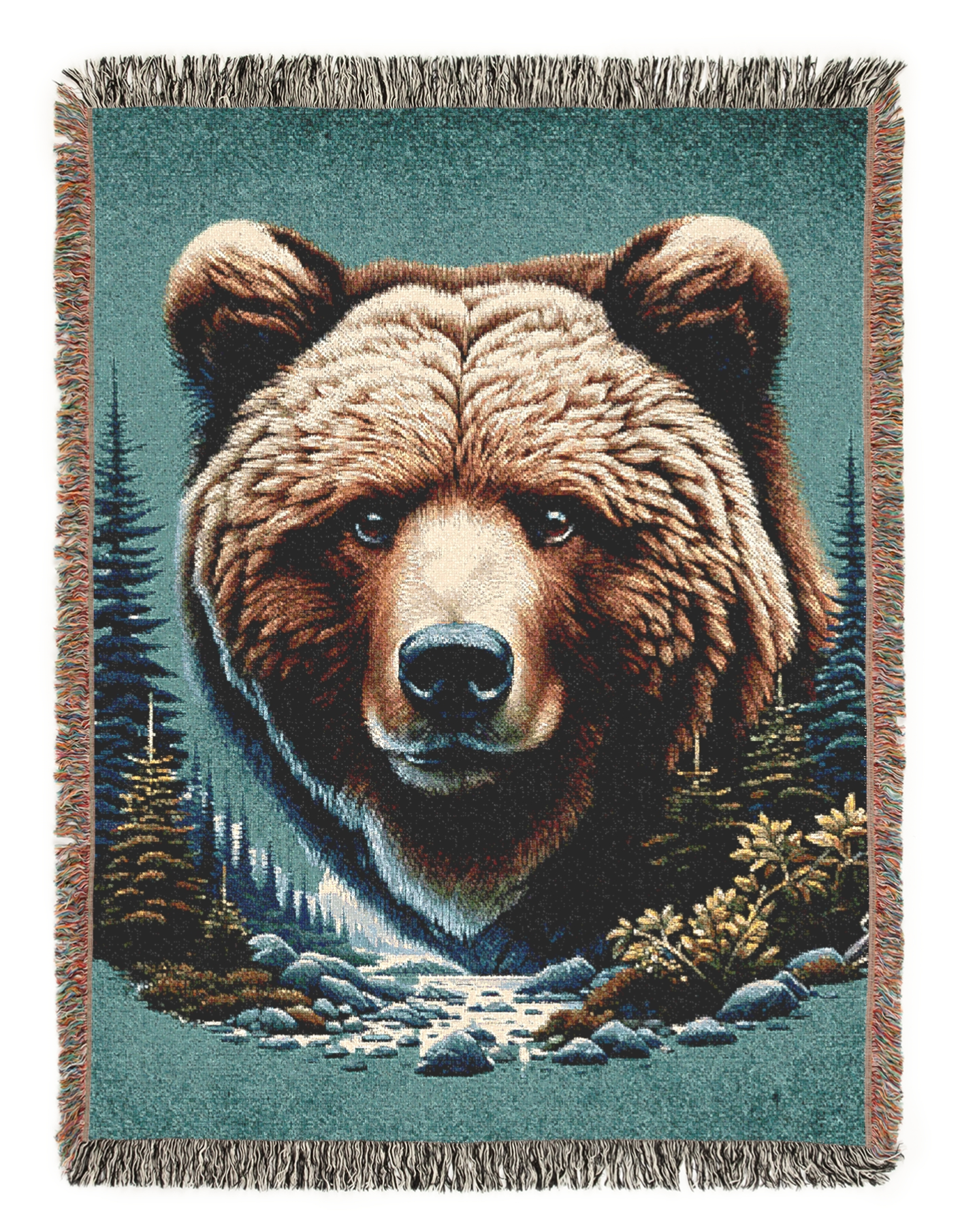 A Bear IllustrationTapestry Woven Blanket