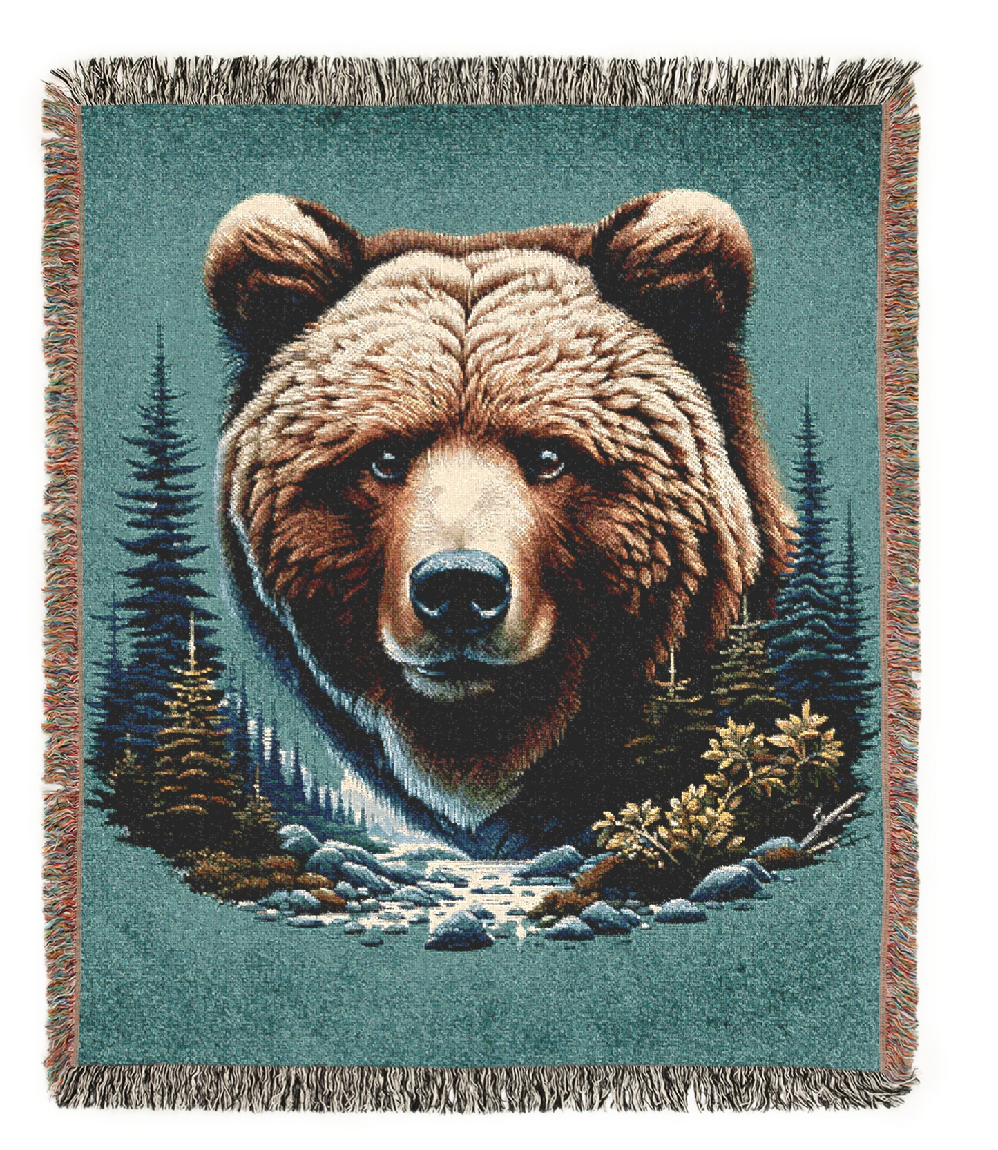 A Bear IllustrationTapestry Woven Blanket