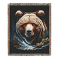 A Bear Illustration Tapestry Woven Blanket