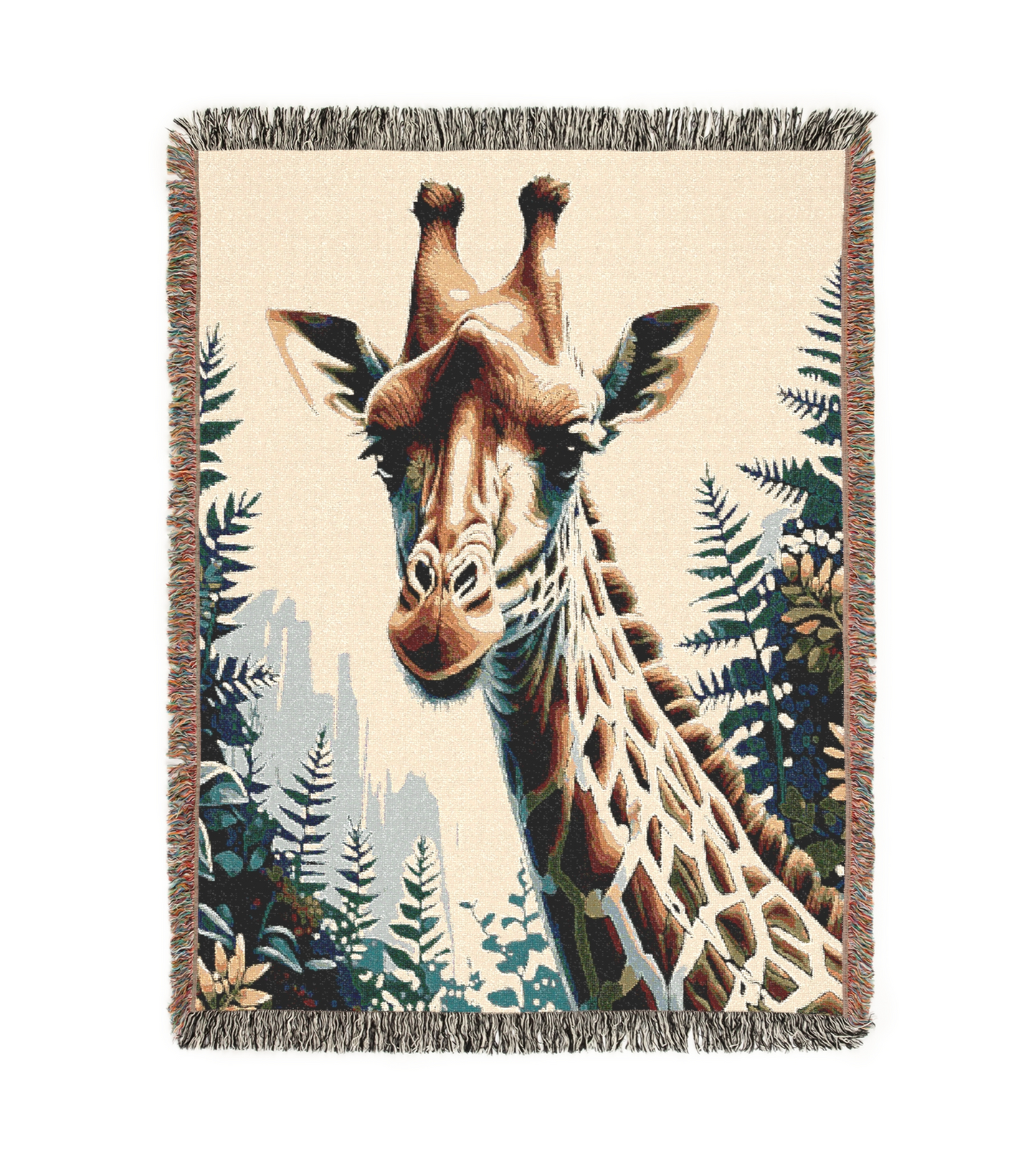 Giraffe Illustration Tapestry Woven Blanket