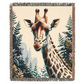 Giraffe Illustration Tapestry Woven Blanket