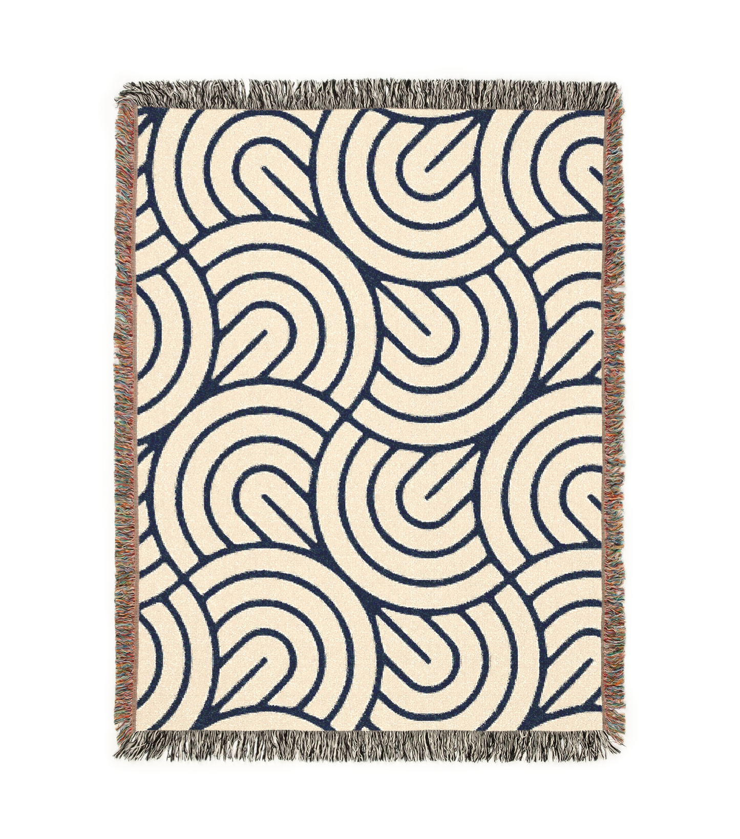 Monochrome Maze Tapestry Woven Blanket