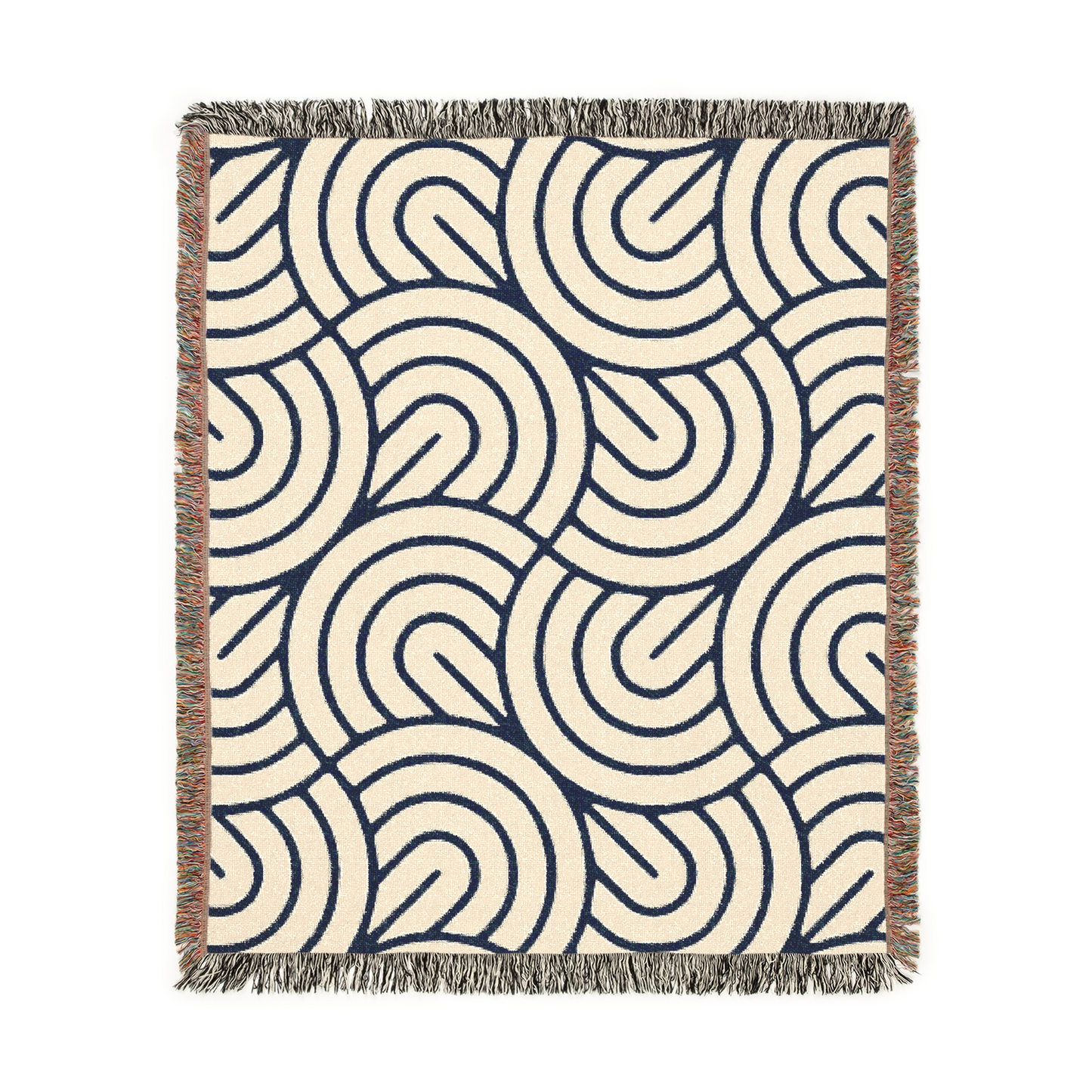 Monochrome Maze Tapestry Woven Blanket