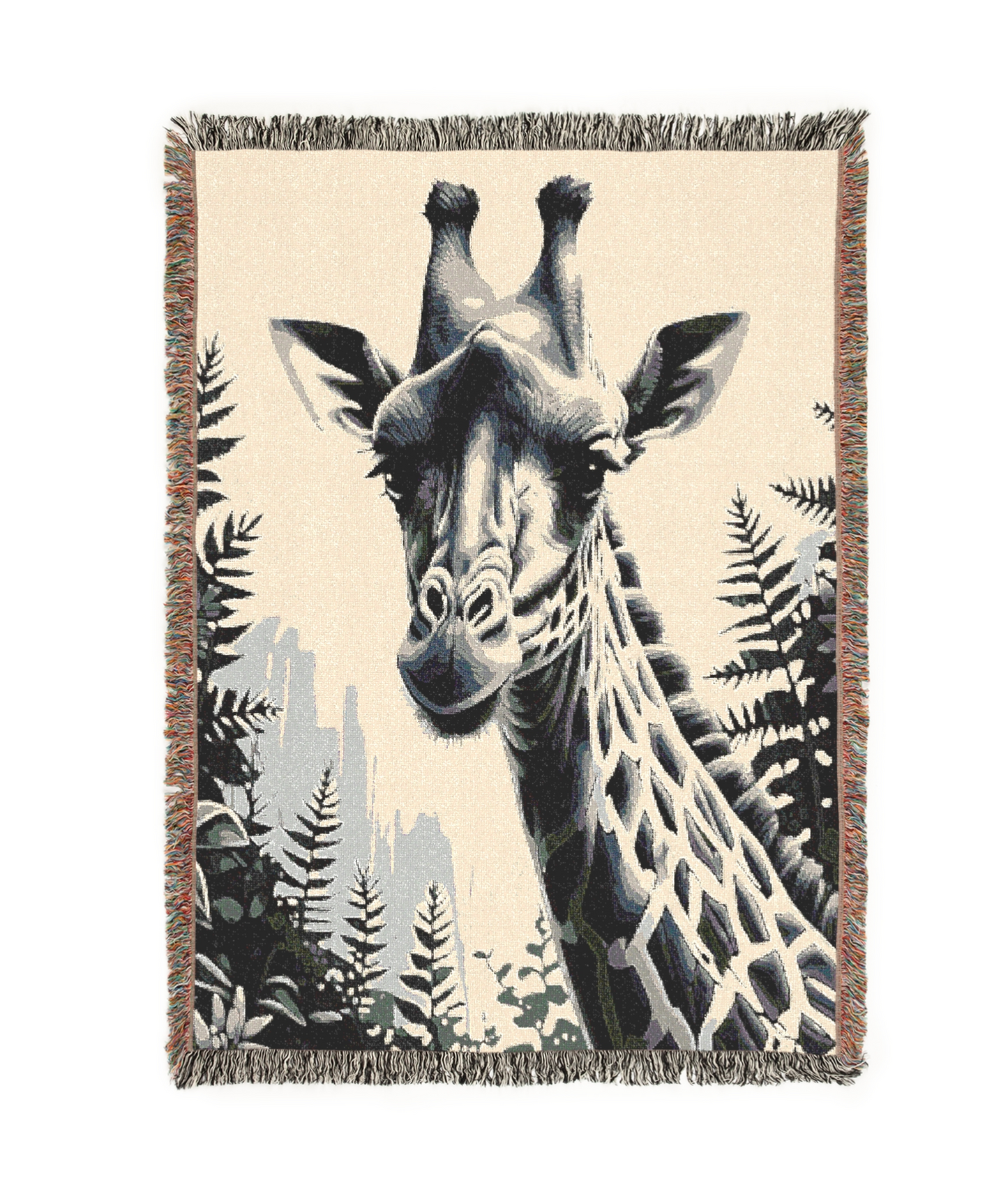 Giraffe Illustration Tapestry Woven Blanket