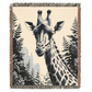 Giraffe Illustration Tapestry Woven Blanket