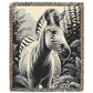 Zebra Illustration Tapestry Woven Blanket