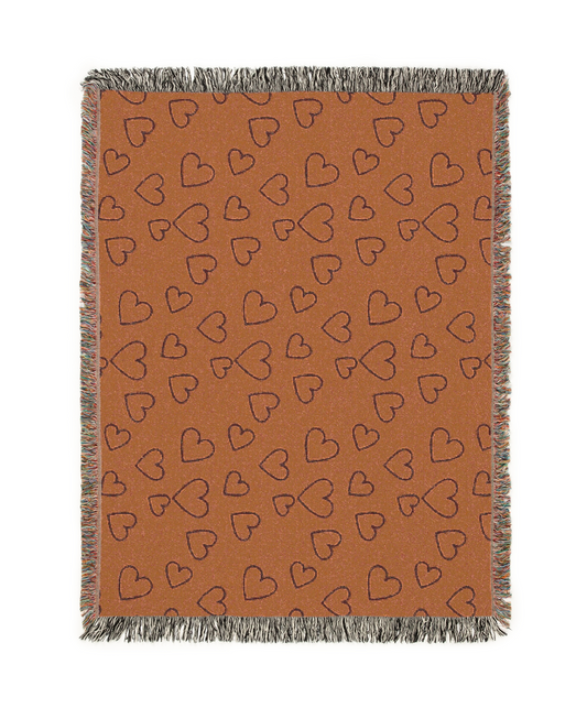 Hearts Illustration Tapestry Woven Blanket