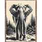 Elephant Illustration Tapestry Woven Blanket