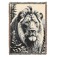 Lion Illustration Tapestry Woven Blanket