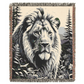 Lion Illustration Tapestry Woven Blanket