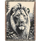 Lion Illustration Tapestry Woven Blanket