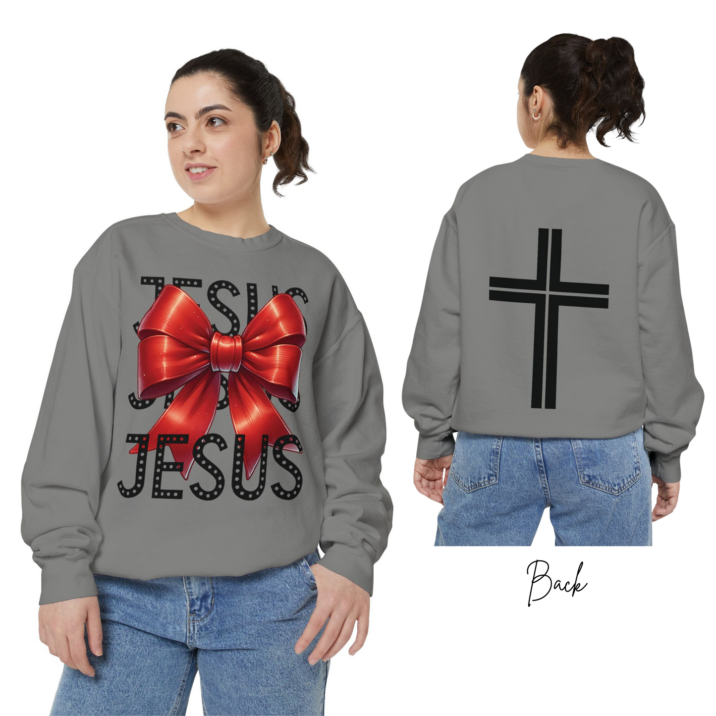 JESUS Charm Unisex Garment-Dyed Sweatshirt