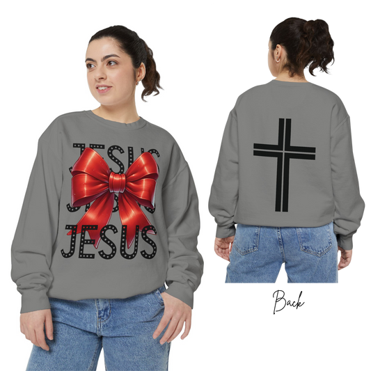 JESUS Charm Unisex Garment-Dyed Sweatshirt