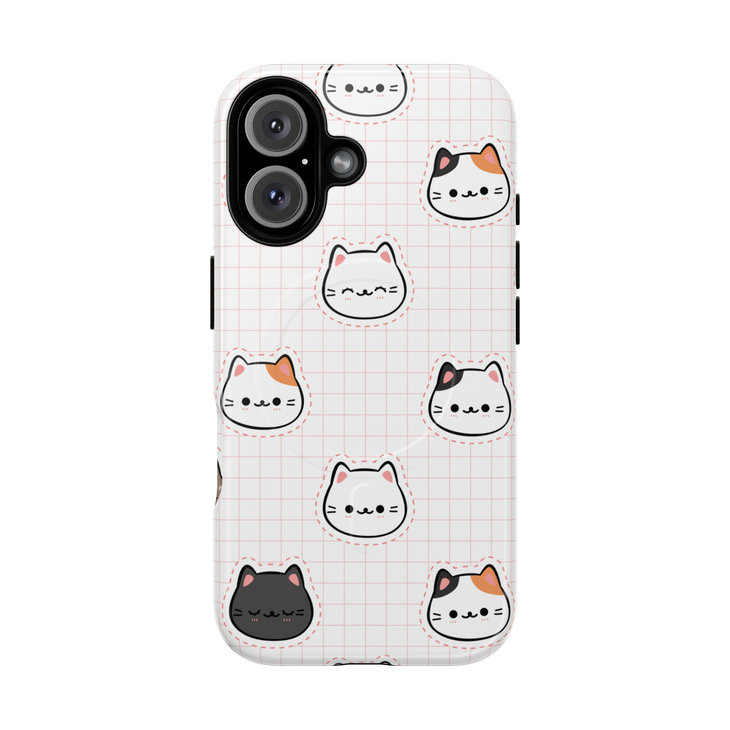 Cute Cat Tough Magnetic Case, iPhone Cover, Cat Lover Gift, Cute Cat Accessories, Pet-Themed iPhone Case