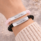 Engravable Natural Stone Stretch Bar Bracelet — Personalized Beaded Wristband- Gift for Husband/Wives/Mothers/Daughters.
