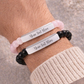 Engravable Natural Stone Stretch Bar Bracelet — Personalized Beaded Wristband- Gift for Husband/Wives/Mothers/Daughters.