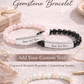 Engravable Natural Stone Stretch Bar Bracelet — Personalized Beaded Wristband- Gift for Husband/Wives/Mothers/Daughters.