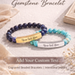 Engravable Natural Stone Stretch Bar Bracelet — Personalized Beaded Wristband- Gift for Husband/Wives/Mothers/Daughters.