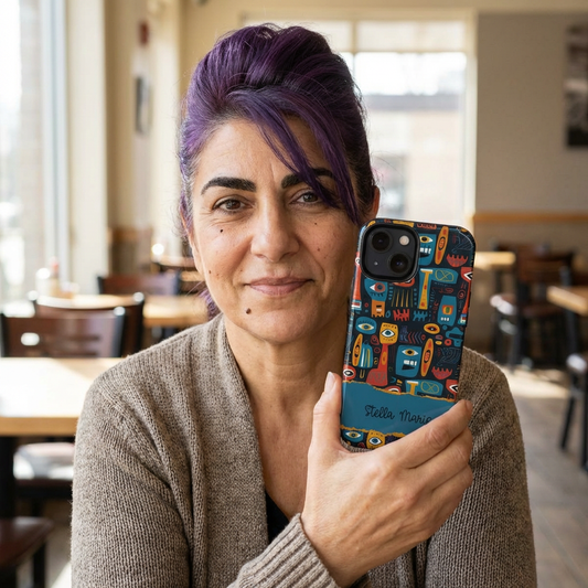 Personalized Colorful Abstract Faces Clear Impact-Resistant Case