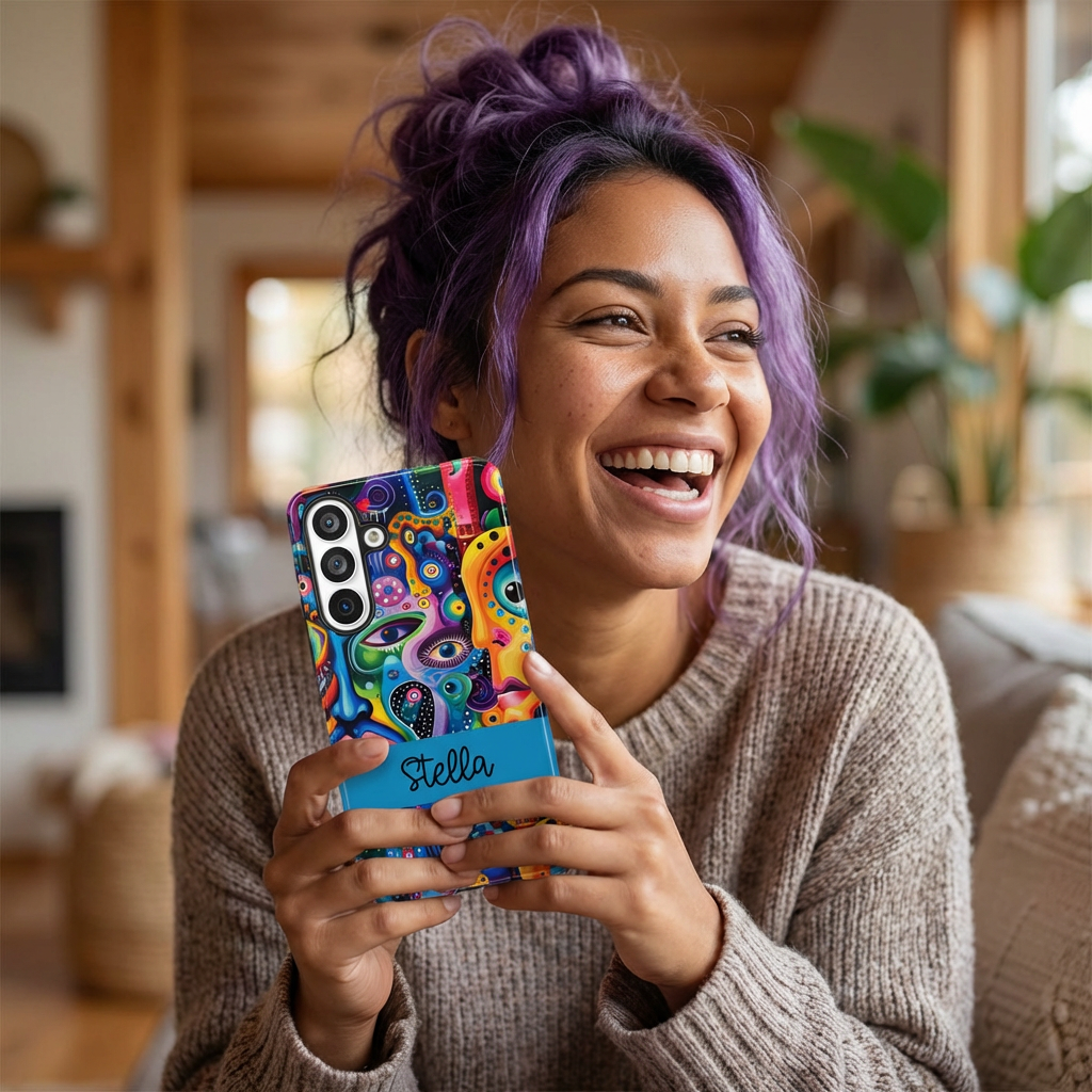 Psychedelic Visions Vibrant Samsung, iPhone and Google Pixel Phone Cases - Colorful Artistic Design