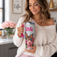 40oz Floral Butterfly Tumbler — Personalized "Name and Affirmation" Vacuum Insulated Cup