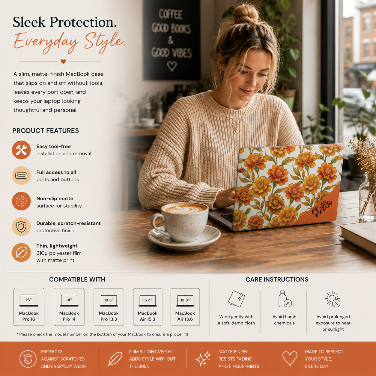 Stained Glass effect Marigold Flower Clear MacBook Cases
