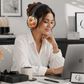 Personalized Floral Marigold Stained Glass Effect Bloom AirPod Max Covers — Retro Flower Protective Skins
