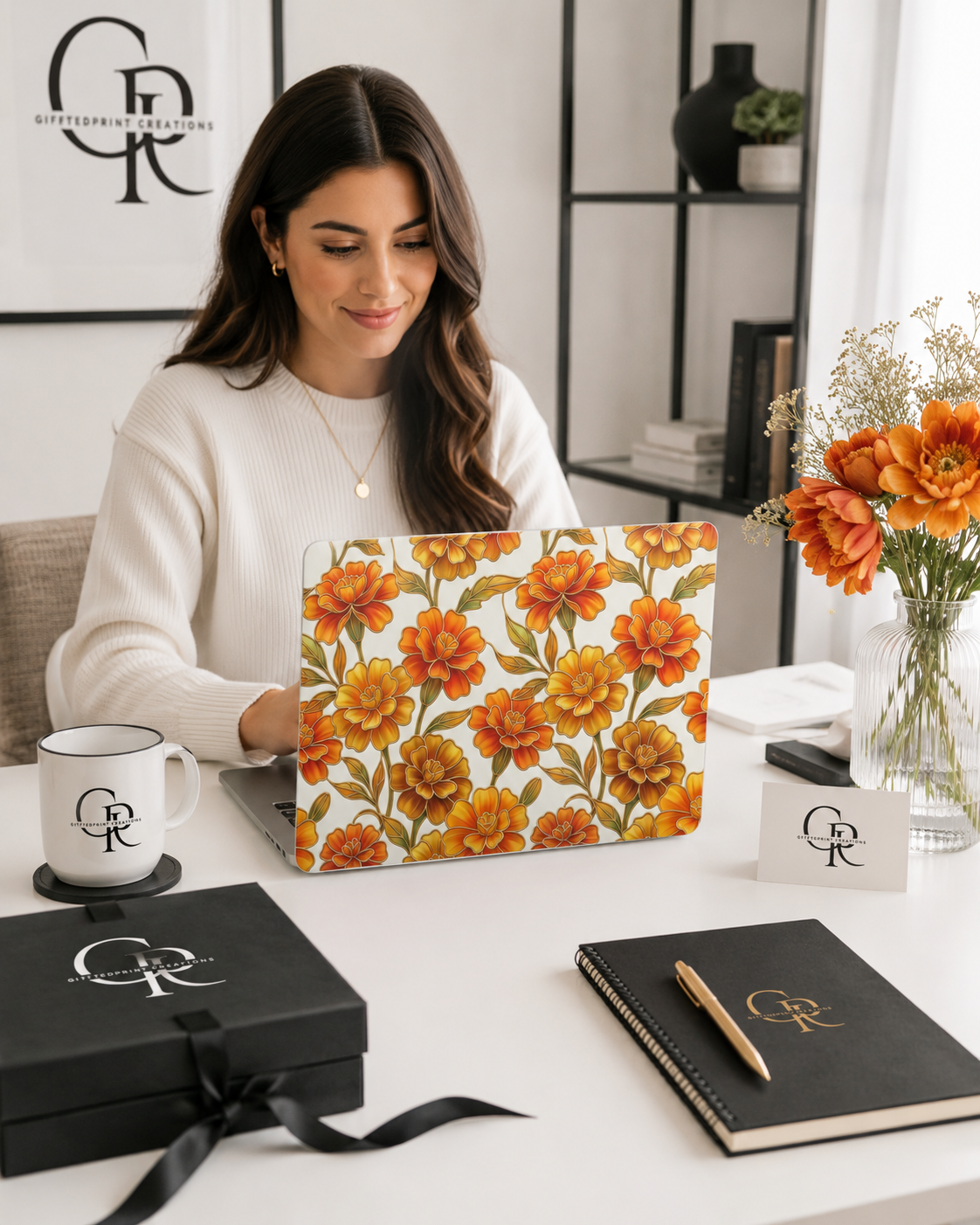 Stained Glass effect Marigold Flower Clear MacBook Cases