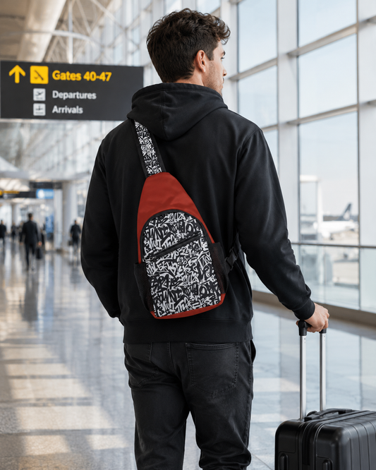Trendy Urban Graffiti Chest Bag - Sling Satchel for Urban Adventures, Cross Body Sling Bag, Chest Bag, Crossbody Backpack, Travel Bag